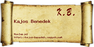 Kajos Benedek névjegykártya