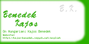 benedek kajos business card